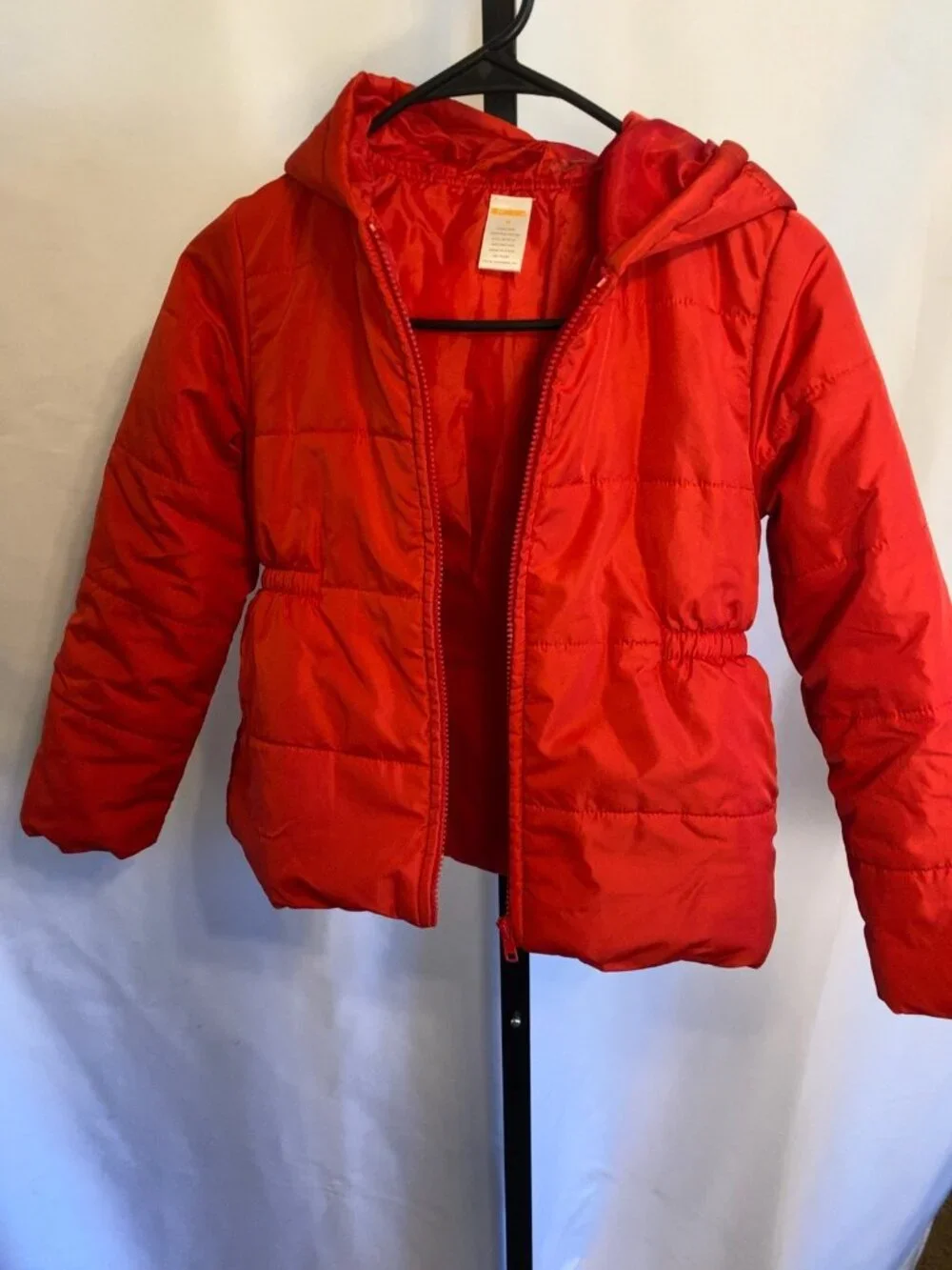 Gymboree Girls Red Hooded Puffer Jacket Full Zip Polyester Winter Coat Size M